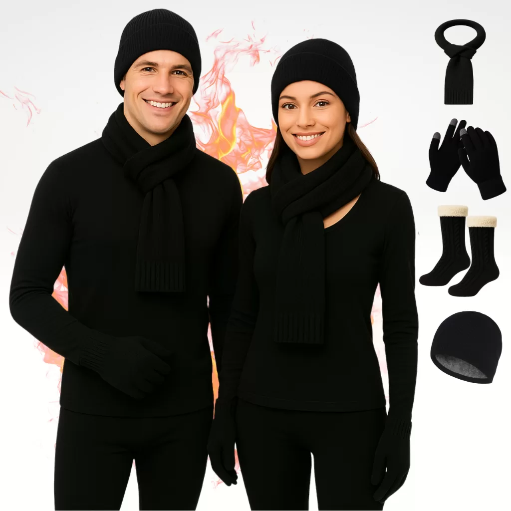 Conjunto Blusa + Calca Térmica Luvas Meias Touca E Cachecol