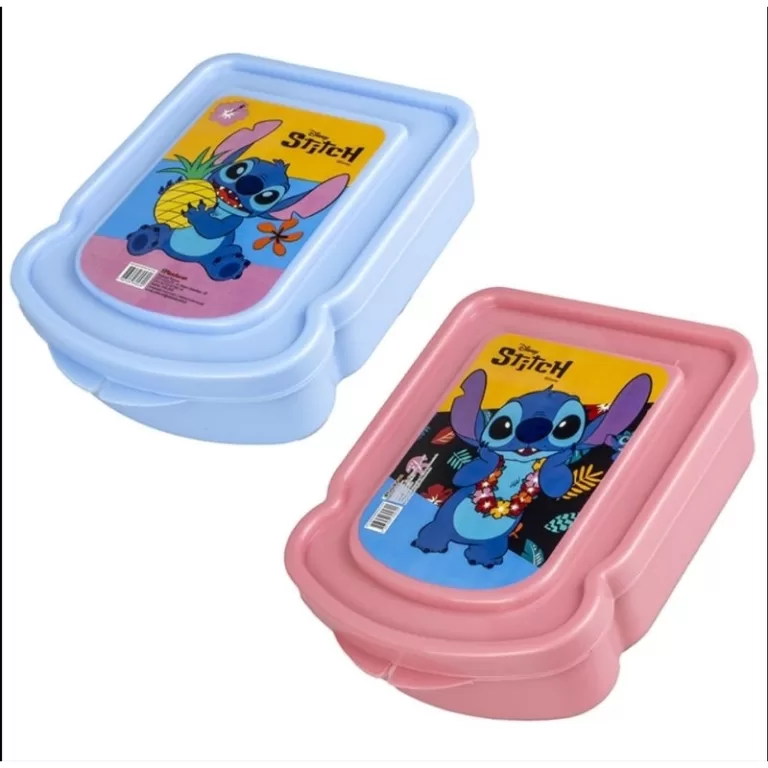 Porta Lanche Stitch Plástico Lancheira Academia L