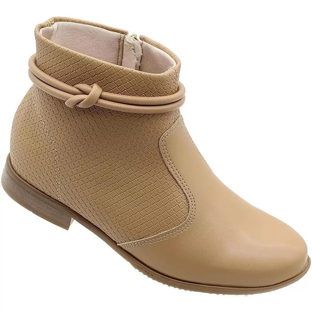 Bota Moleca Nó Cano Baixo Piton Feminina – Caramelo