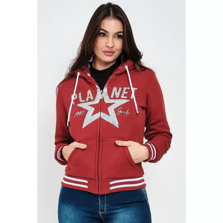 Moletom Feminino Dupla Face New Com Chaveiro Plane