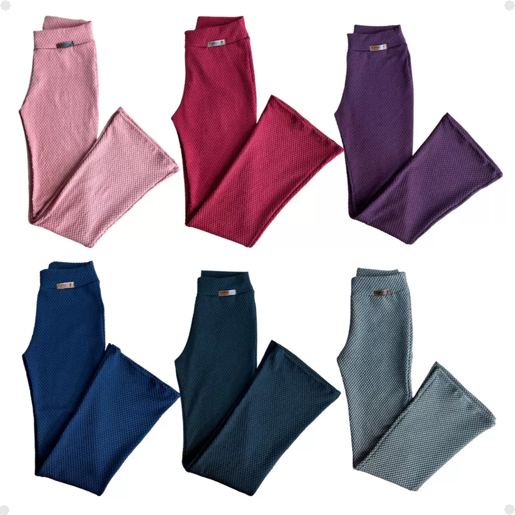 Calça Flare Boca De Sino Colmeia Feminina Adolescente – Tamanho 10 Ao 16