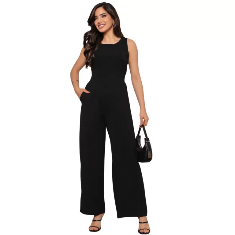 Macacão Social Feminino Elegante Elastex Acintura