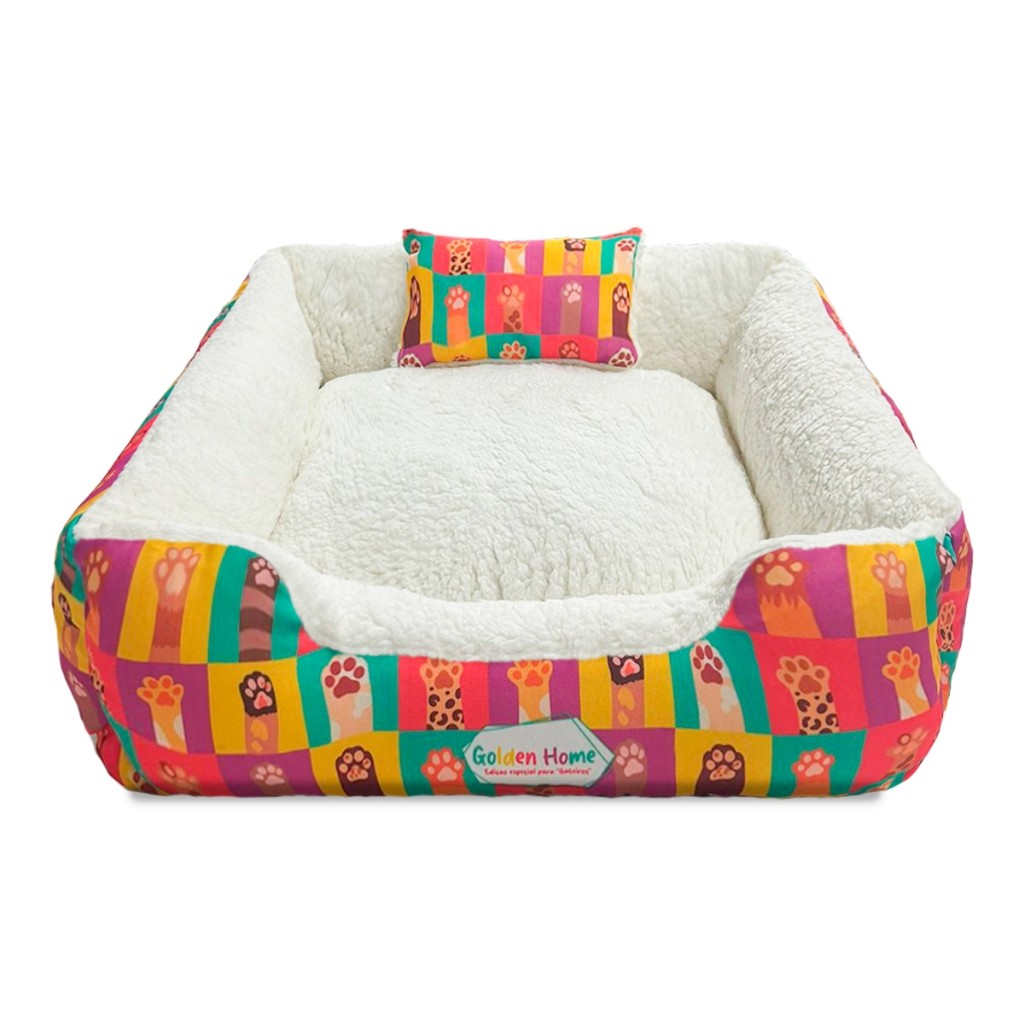 Kit Caminha Pet 2pcs Cama Cachorro Gato 60×60 Média Sherpa Zíper