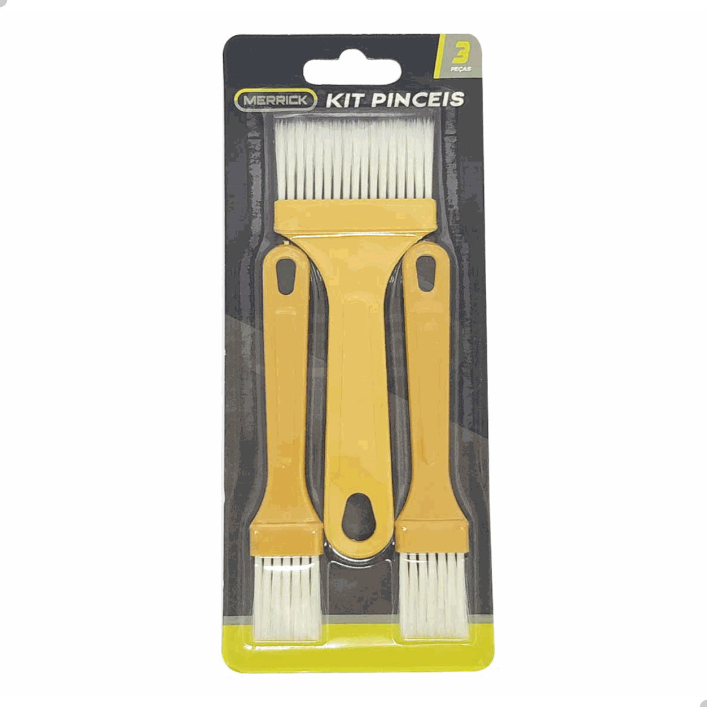 Kit Com 3 Peças Trincha Pincel Para Pintura Tinta Multiuso Merrick 5138