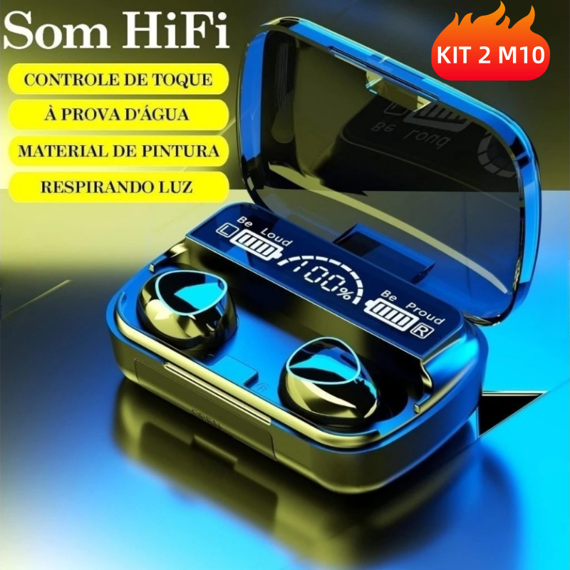 Fone M10 Fone De Ouvido Bluetooth Sem Fio Sem Fio Tws Estéreo Power Bank