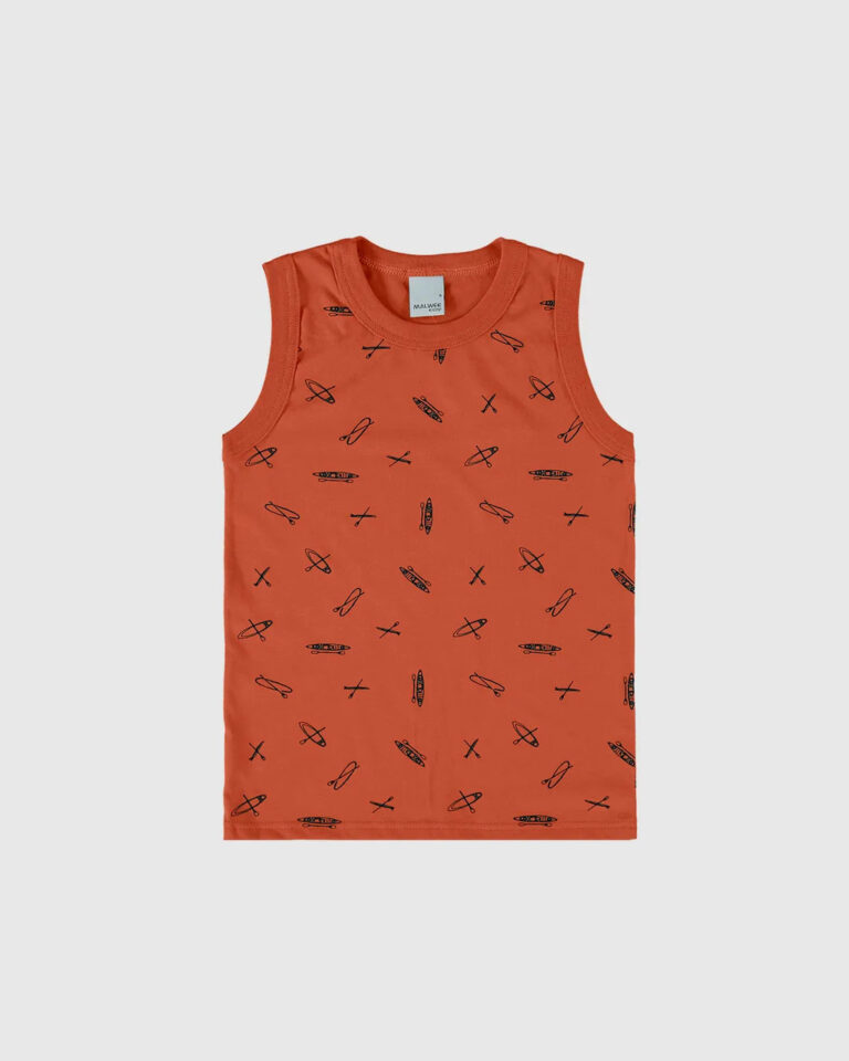 Regata Infantil Menino Estampada Em Algodão Malwe