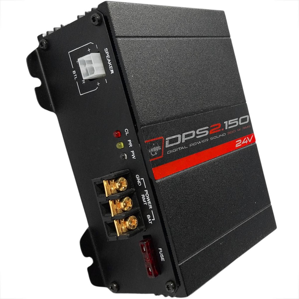 MODULO DE SOM AUTOMOTIVO 2 CANAIS 300WATTS RMS 24VOLTS BOOG DPS-2150 24 V