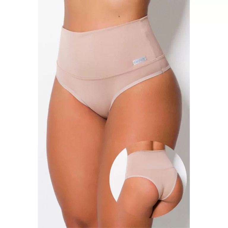 Calcinha Cinta Modeladora Cós Alto Conforto Suple