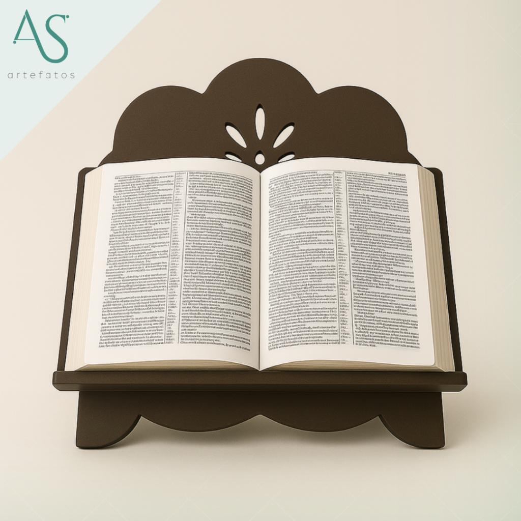 Porta Bíblia Suporte para Bíblia Aberta Madeira Marrom Imbuia