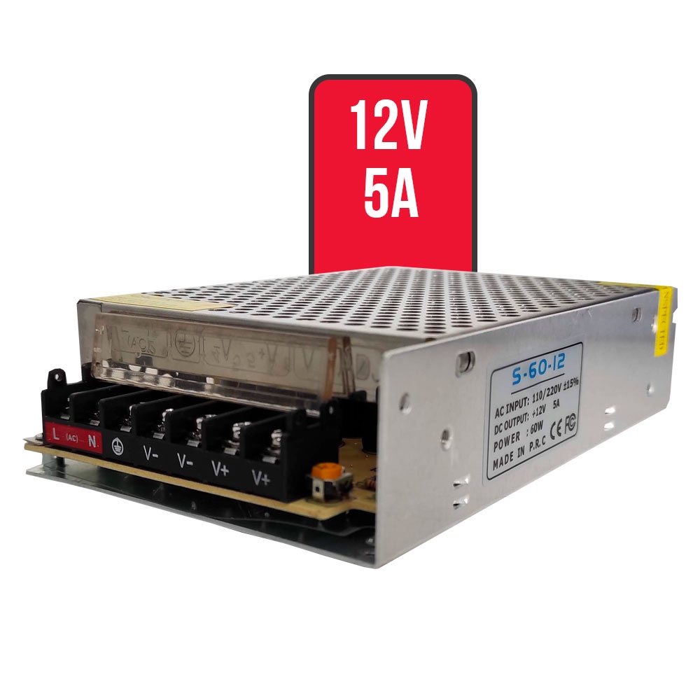 Fonte Chaveada Energia 12v 5a Bivolt Cftv Fita Led Camera F3