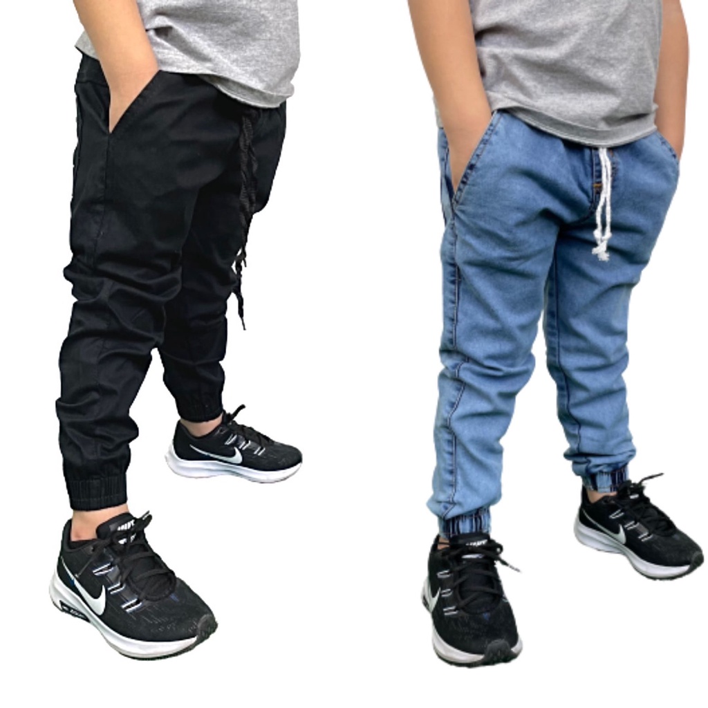 Kit 2 Calças Jogger Bebê Infantil Juvenil – Calça jeans apertada da moda 2 ao 16