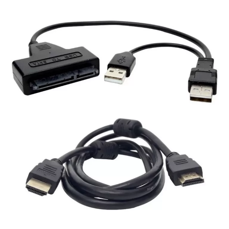 Kit 1 Cabo Sata Hd Usb Duplo 2.5 + 1 Cabo Hdmi De 