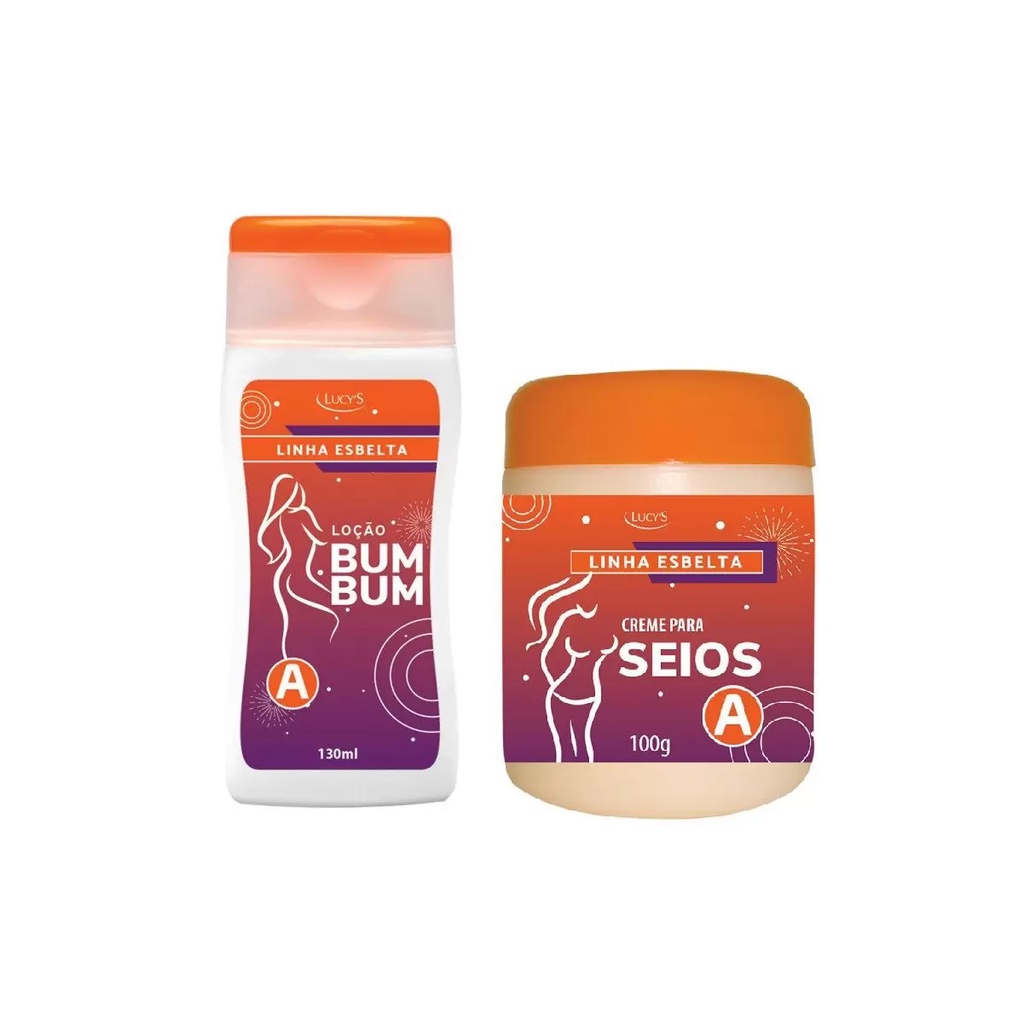 Kit Creme para Aumentar Bumbum 130ml + Creme para Aumentar Seios 100g Lucys