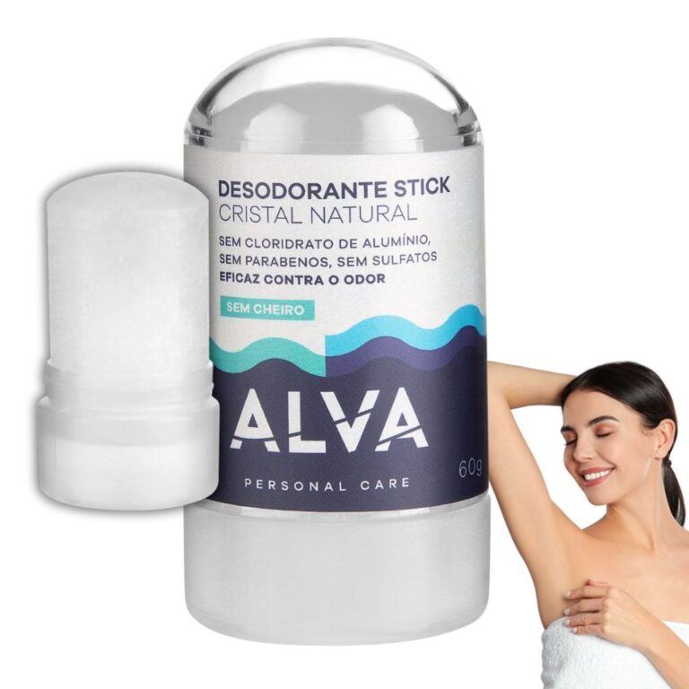 Desodorante Cristal Alva 60g ou 120g Pedra Stick N