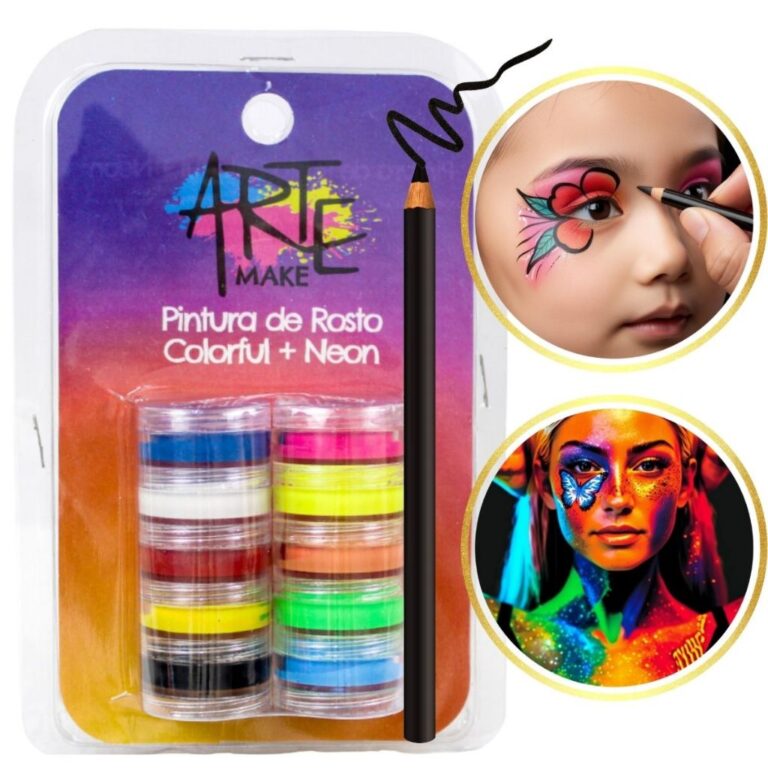 Kit Pintura De Rosto 10 Cores Colorful + Neon Tint
