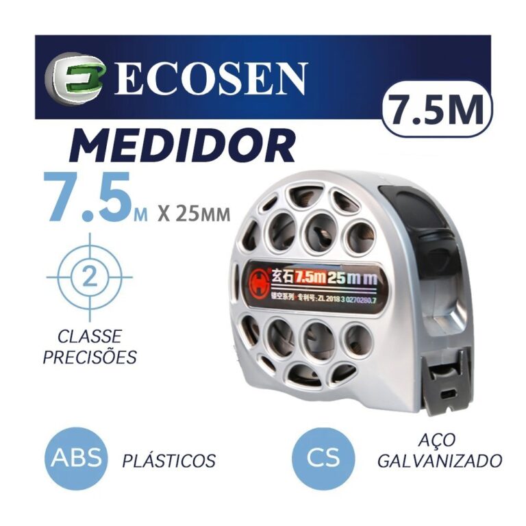3/5/7.5M Fita métrica de aço inoxidável de alta