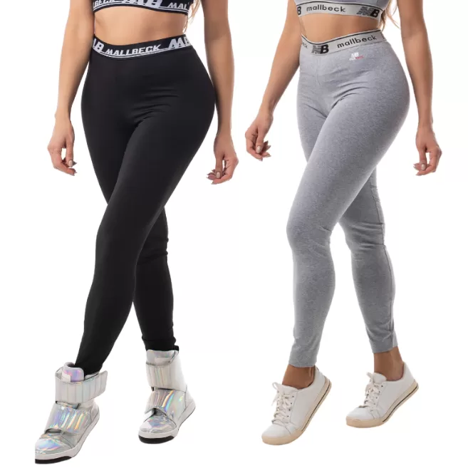 KIT 2 Calça Legging Feminina SUPLEX Elástico Exp