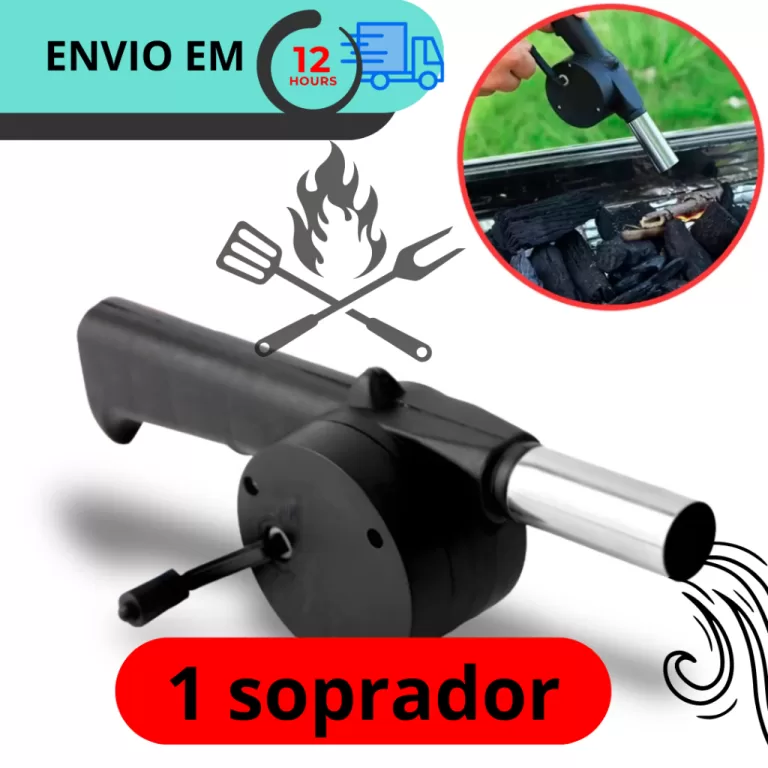 Soprador Acendedor Manual Fogo Churrasqueira para 