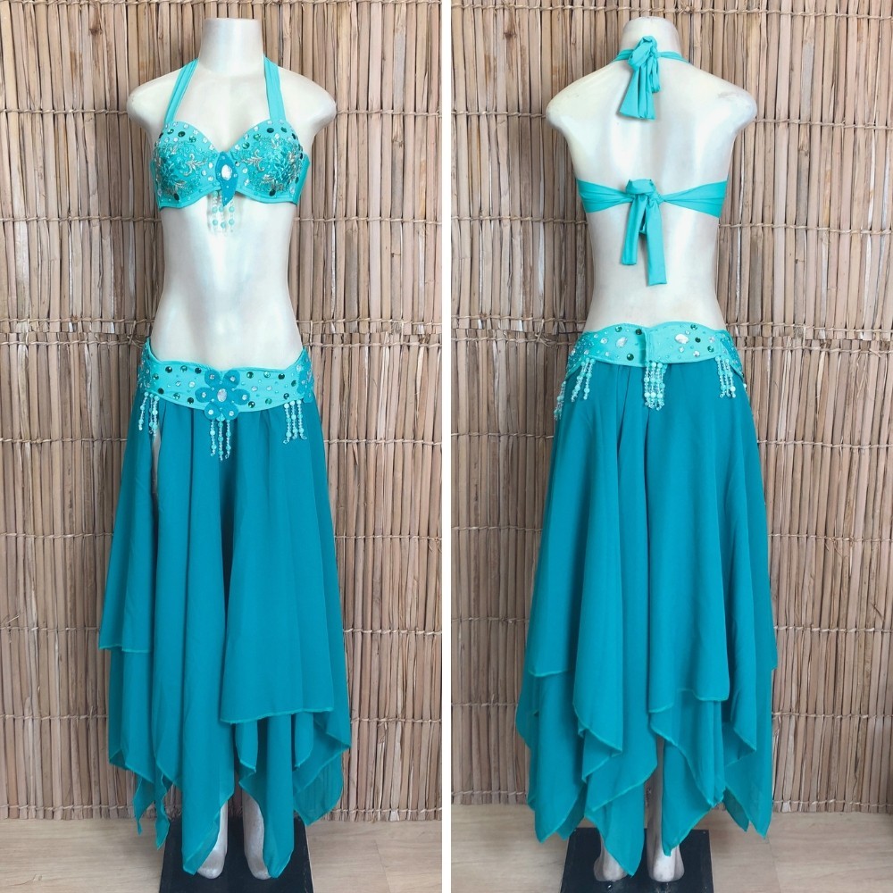 [Liquidação] Dança do Ventre Traje Bordado Completo – Pronta Entrega – TPCL-804