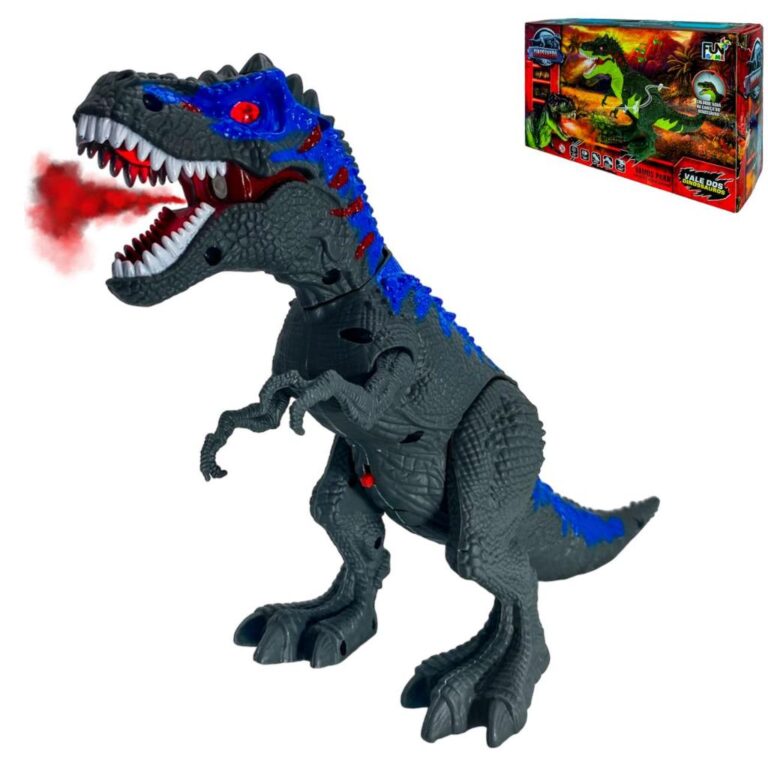 Dinossauro Rex de Brinquedo Solta Fumaça e Anda R