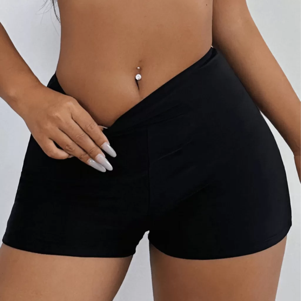 Shorts Sunga Calcinha Sunkine Sunquine Biquine Bikini Feminino Elástico Preto Banho Praia Verão