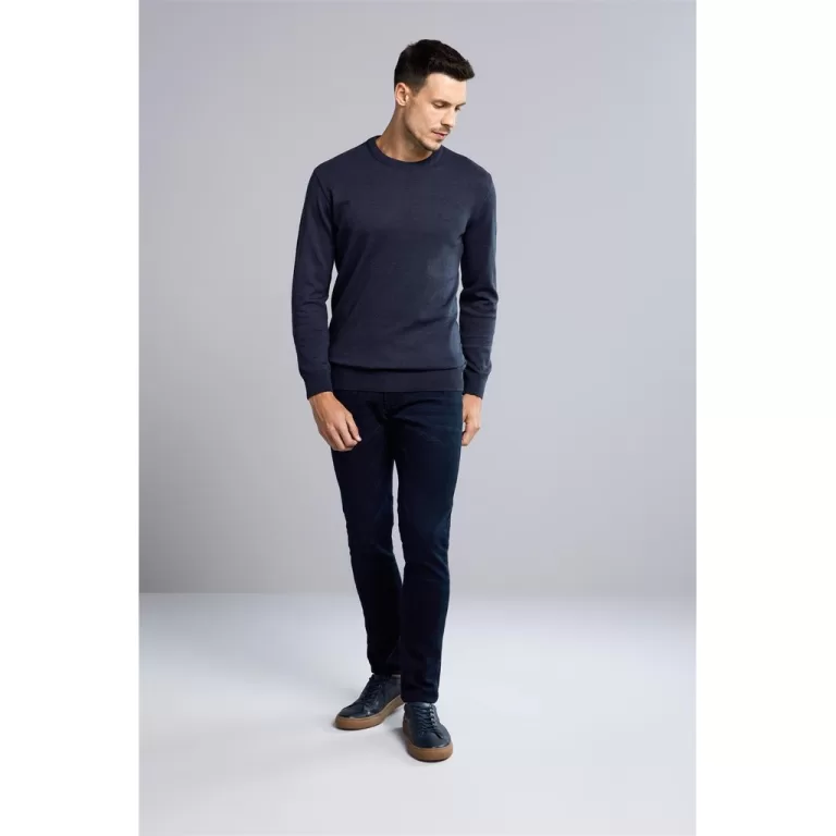 Tricot Básico Gola Careca –  Azul Marinho