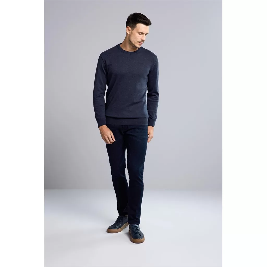 Tricot Básico Gola Careca –  Azul Marinho
