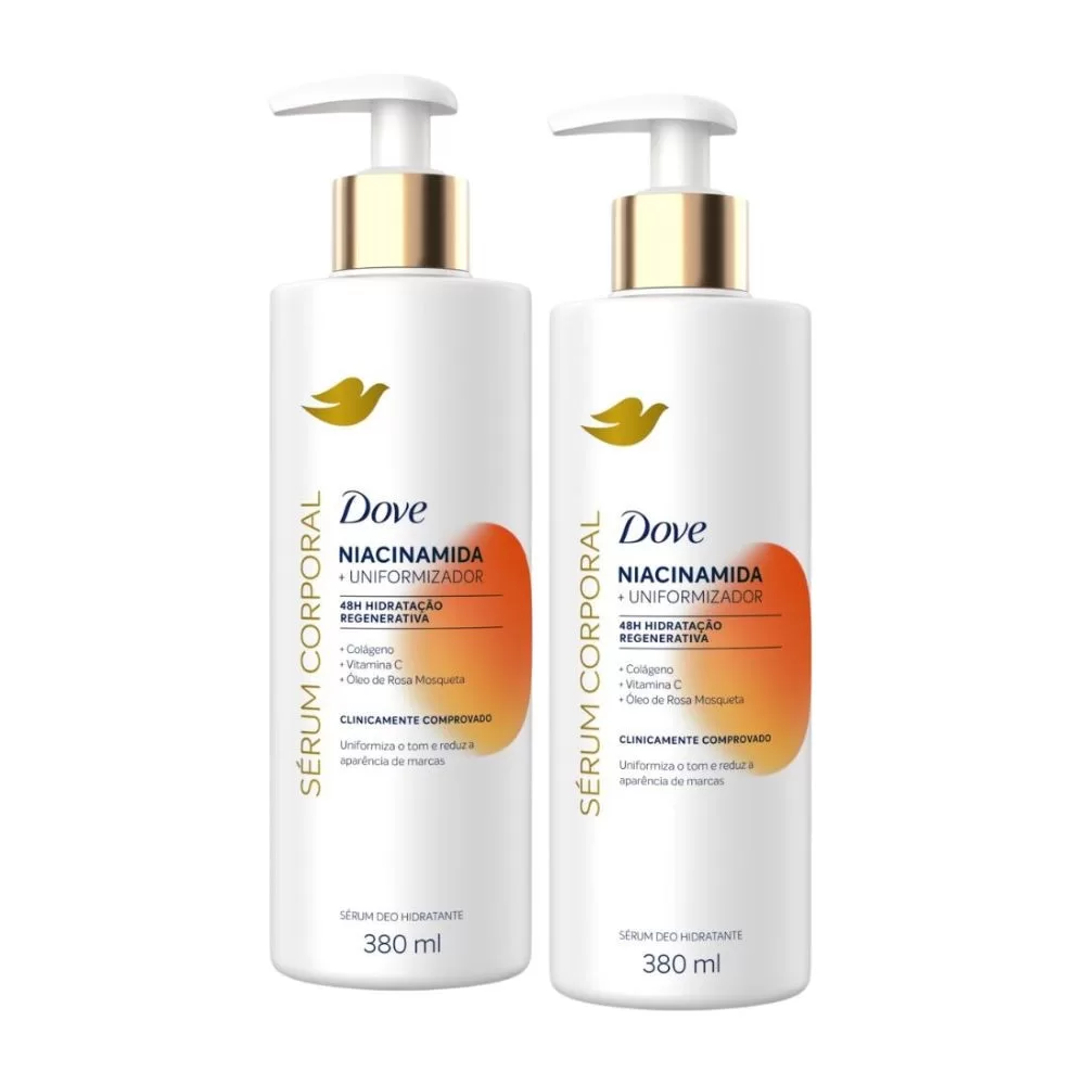 Kit 2 Dove Sérum Hidratante Corporal Niacinamida Uniformizador 380ml