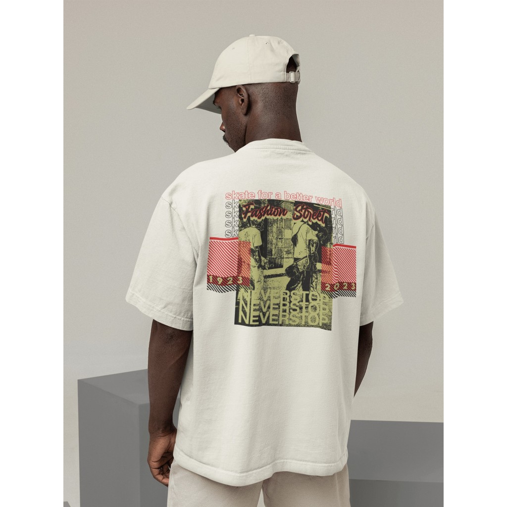 Camisa Camiseta Oversize Streetwear Masculino e Feminino Treino e Dia a Dia Preto e Off Whte Estampa