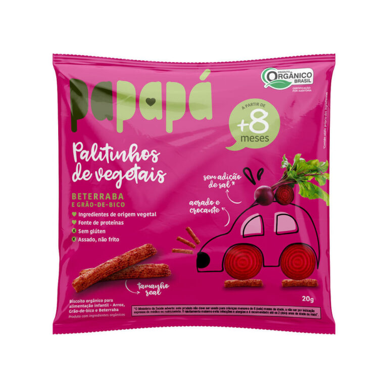 Palitinhos de Vegetais Papapá 8+ Meses Sabor Bete