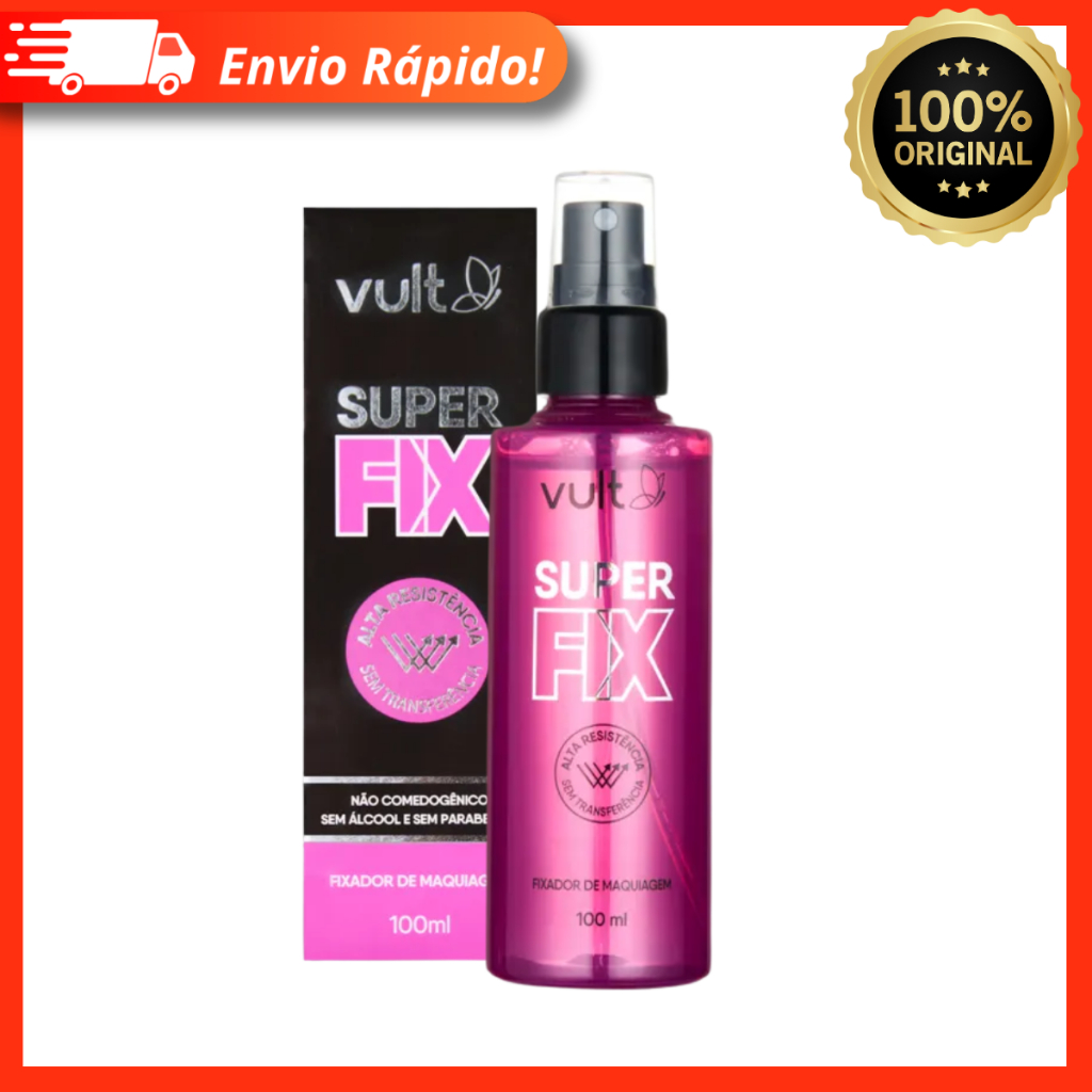 Fixador De Maquiagem Super Fix 100ml – Vult Bruma Fixadora 100% Original
