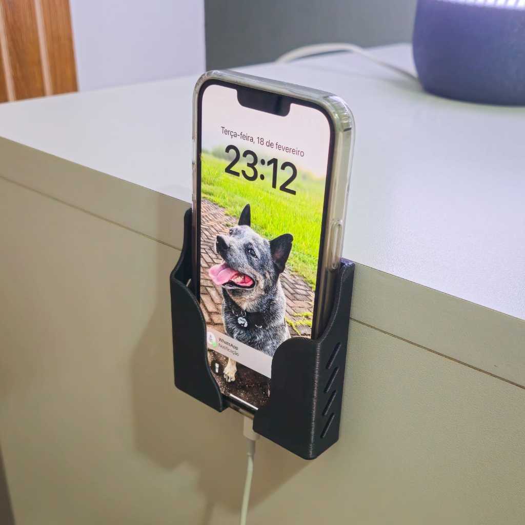 Suporte De Parede Para Celular Adesivo Multiuso Carregador Porta Objetos Organização Sem Furos