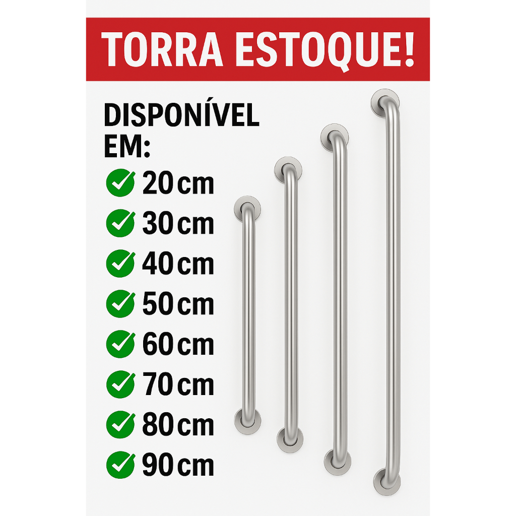 Barra de Apoio  Segurança no Banheiro para a Família | Reforçada| Corrimão| Alça de apoio, Idoso, PC