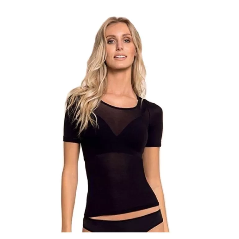 Camiseta segunda pele com manga curta feminina Tri