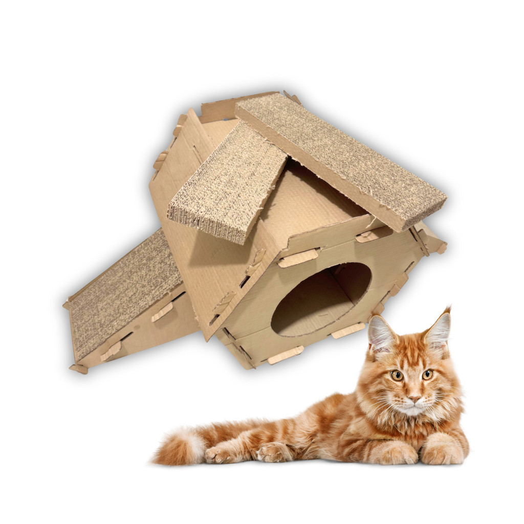 Arranhador Para Gatos Com Duas Rampas Toca De Papelão Brinquedo Para Gatos – Unishop