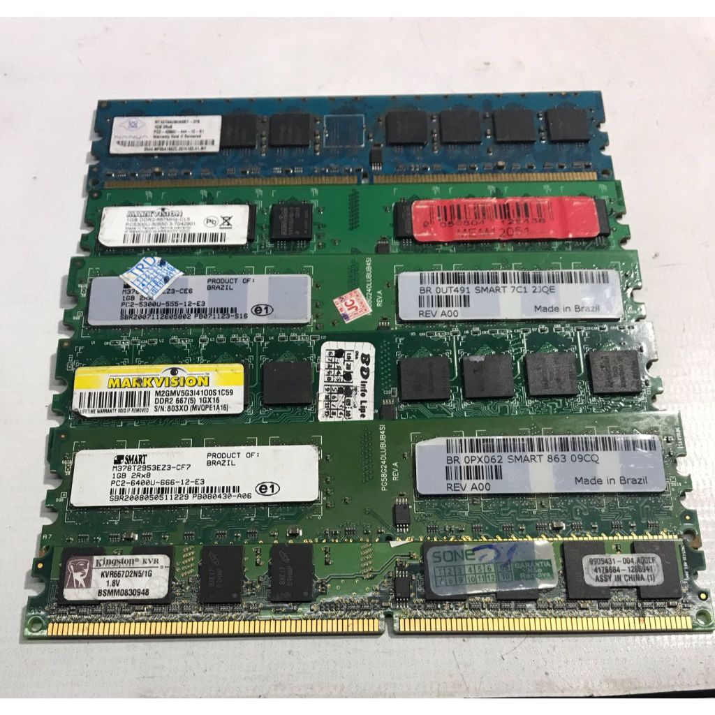 Memorias DDR1/DDR2/DDR3 para Desktop Frequências e Marcas Variadas