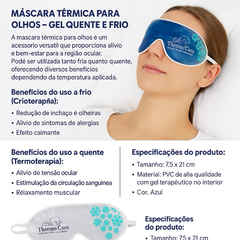 Máscara térmica para olhos| Quente e Frio