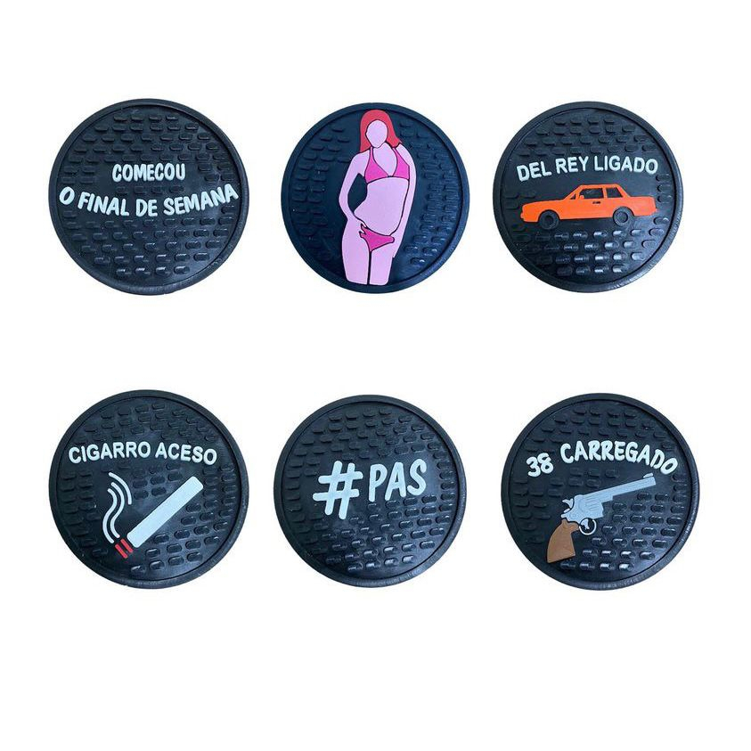 6 Porta Copos Barmat Del Rey Ligado p/ Mesa de Bar.