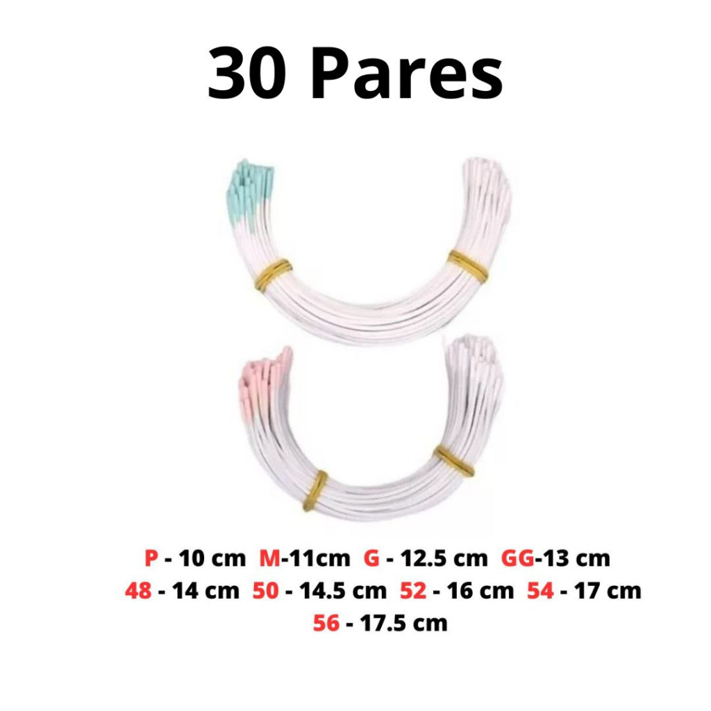 Arco de Metal Para Confecção de Sutiã Meia Taça – 30 Pares.