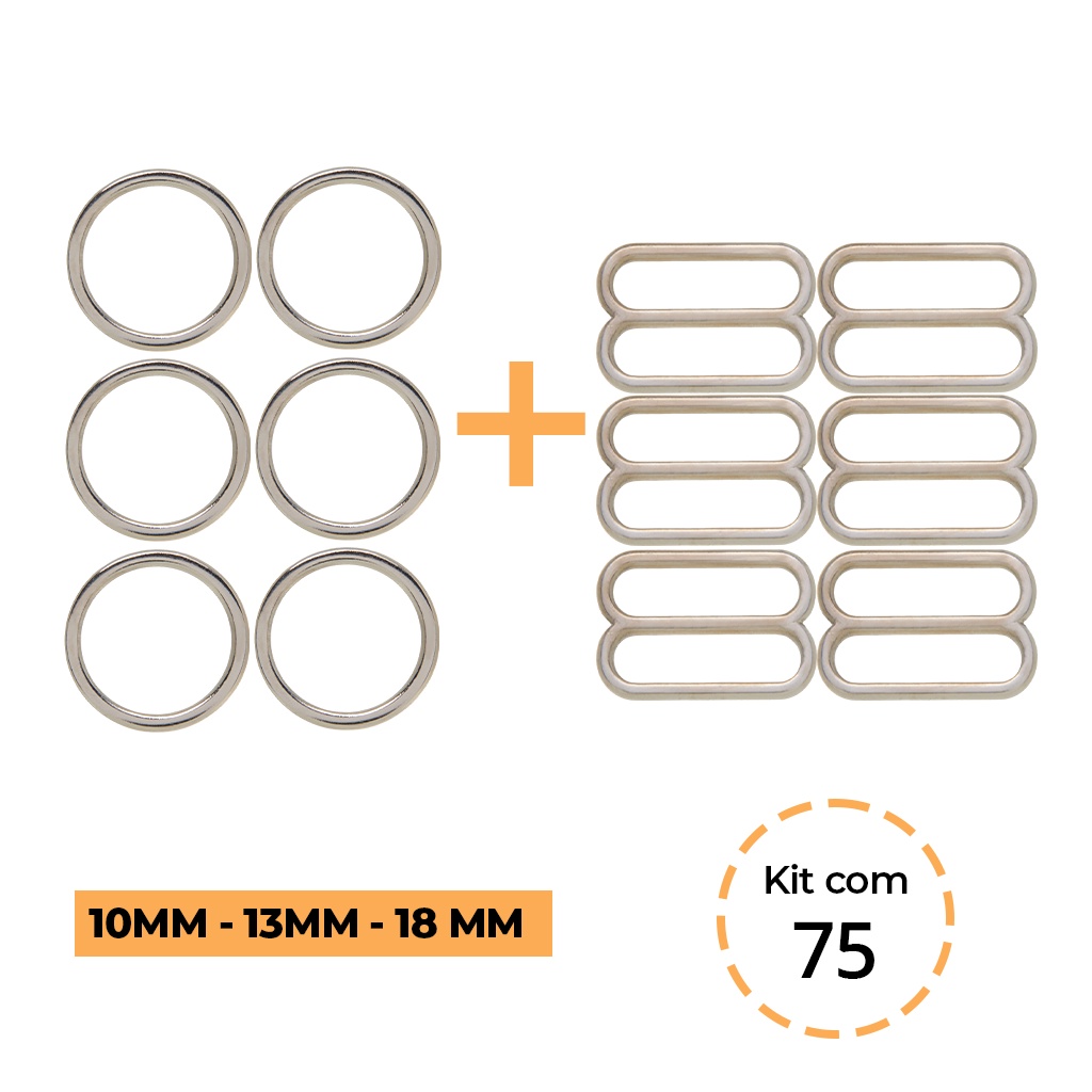 Regulador e Argola de Metal Alta Qualidade 75 Pares