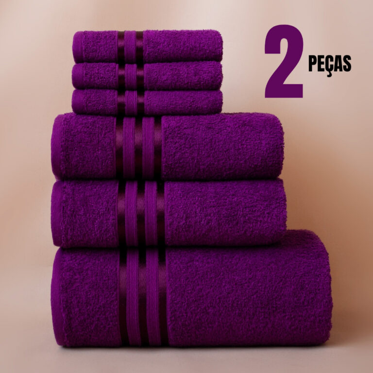 KIT 2 Toalhas – Banho e Rosto Grande Macia 1