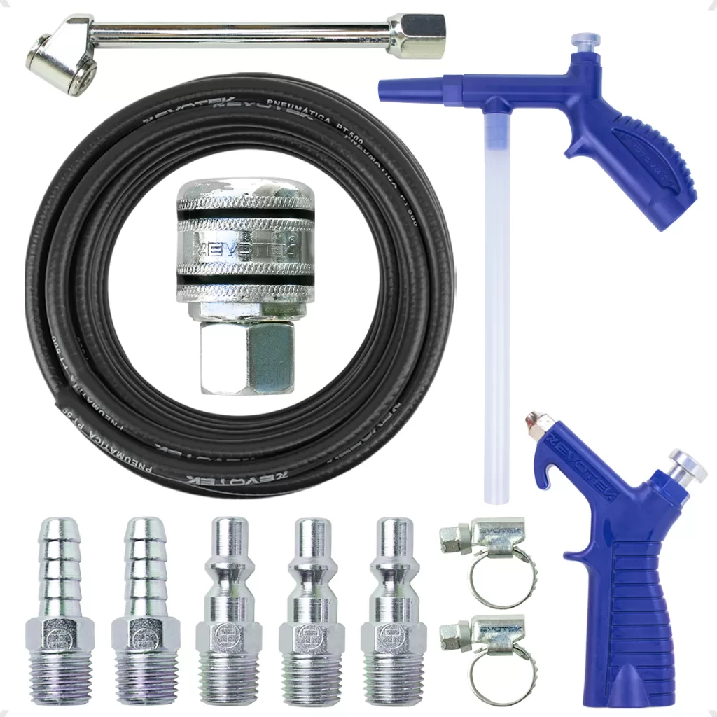 Kit Mangueira 20 metros com Acessórios para Compressor de Ar