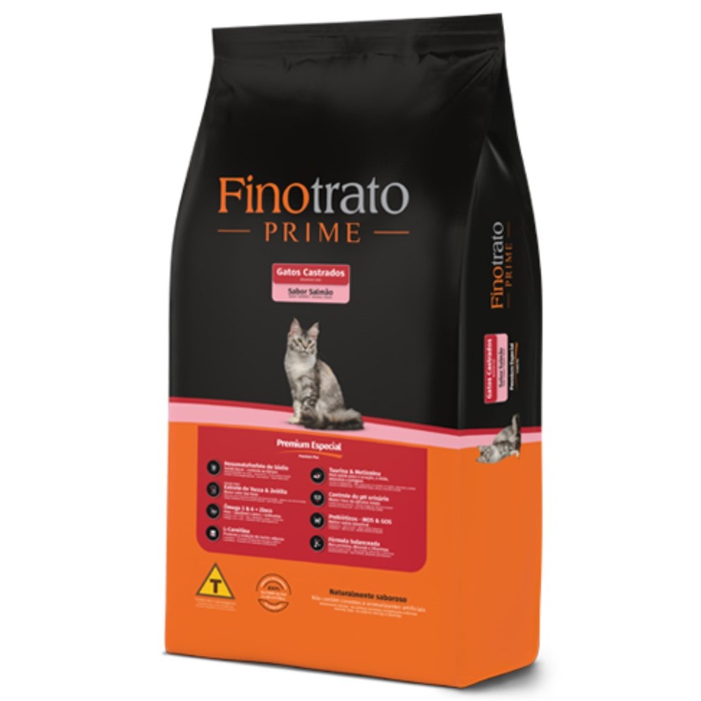 Ração Para Gato Finotrato Prime Gatos Castrado Salmão 10,1kg