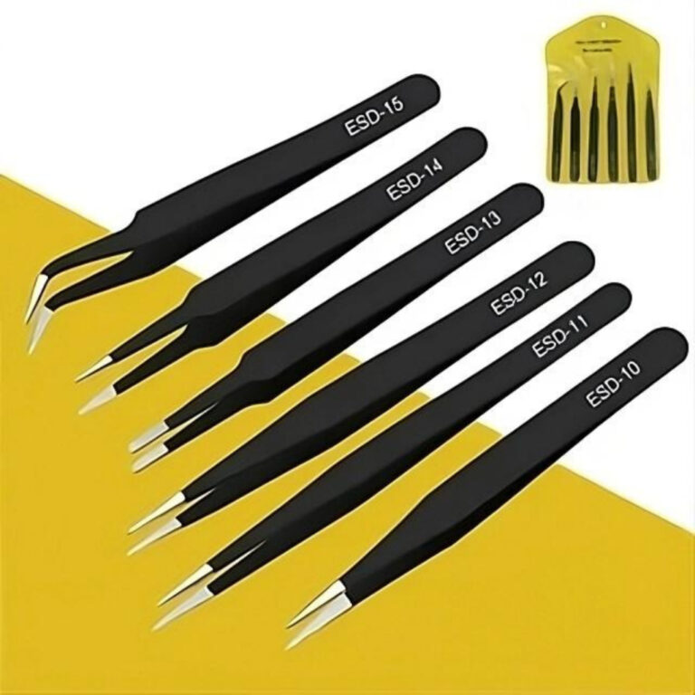 Kit Jogo De 6 Pinças Anti Estática Ferramenta Pr