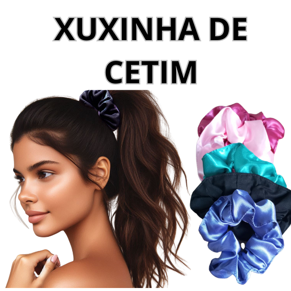 5 Kit DE XUXINHA DE CETIM SCRUNCHIE ANTIFRIZZ PARA