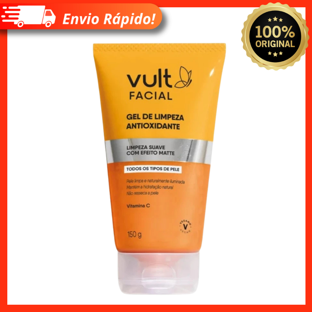 Gel De Limpeza Facial Antioxidante Vitamina C – Vult 150g