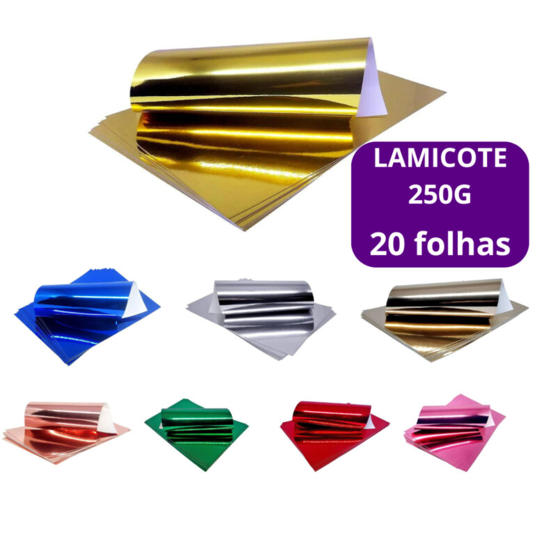 Papel Laminado Lamicote A4 250g 20 Folhas Vermelho