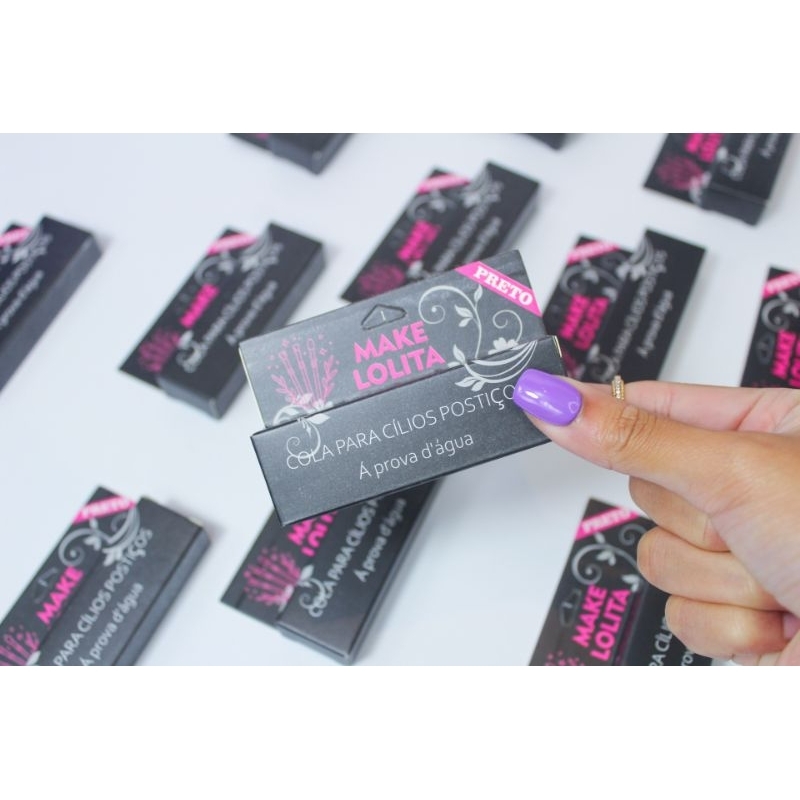 Maquiagem cola para cilios postiço preto make lolita