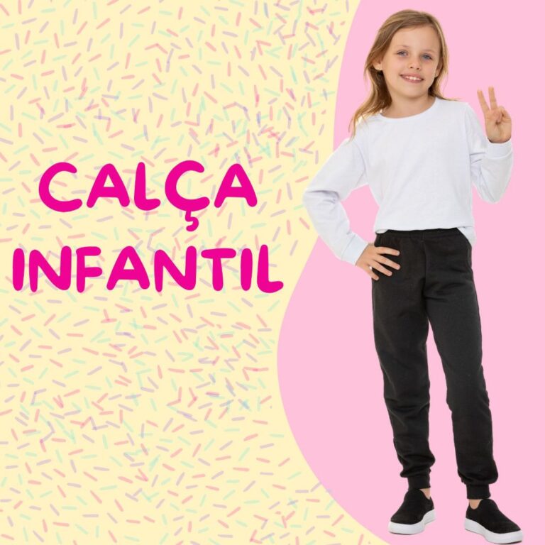 Calça Infantil Feminina Moletom Peluciado 2 Bolso