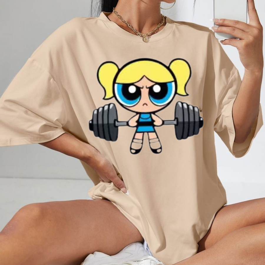 T-shirt Camisetão Algodão Feminino Gym Larga Blusão Academia